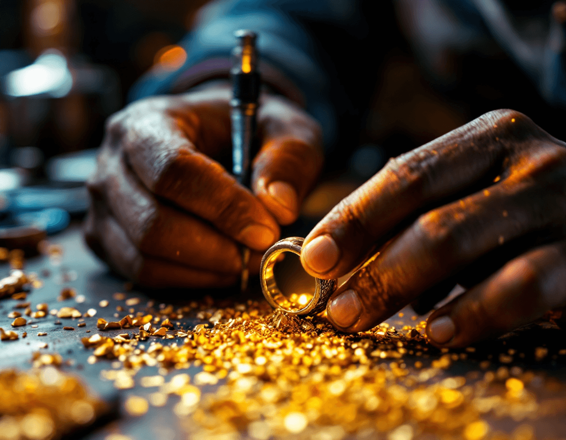 Jeweller at the workbench — modern gold craft