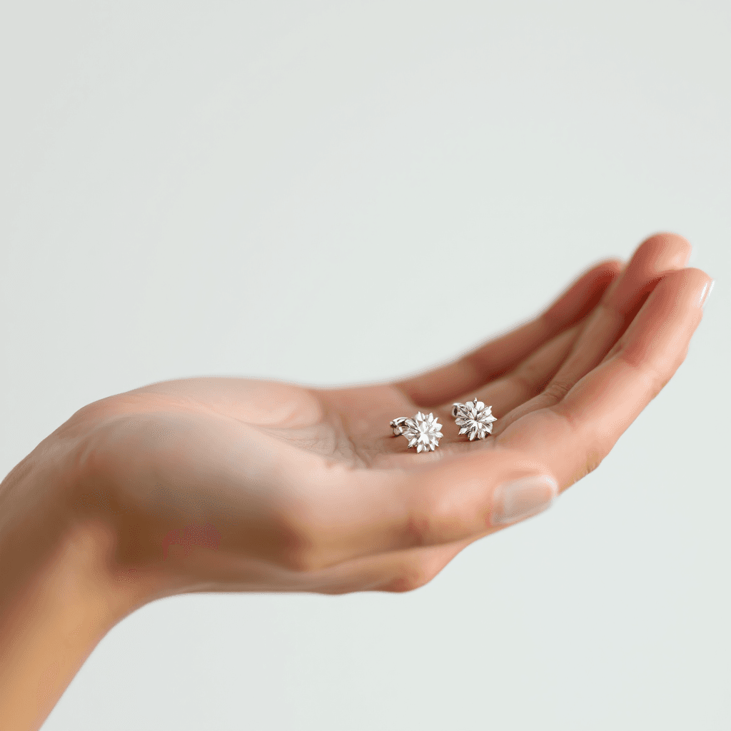 Diamond stud earrings